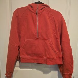 Lululemon Red/Orange Oversized Scuba M/L. EUC. Rare Color.
